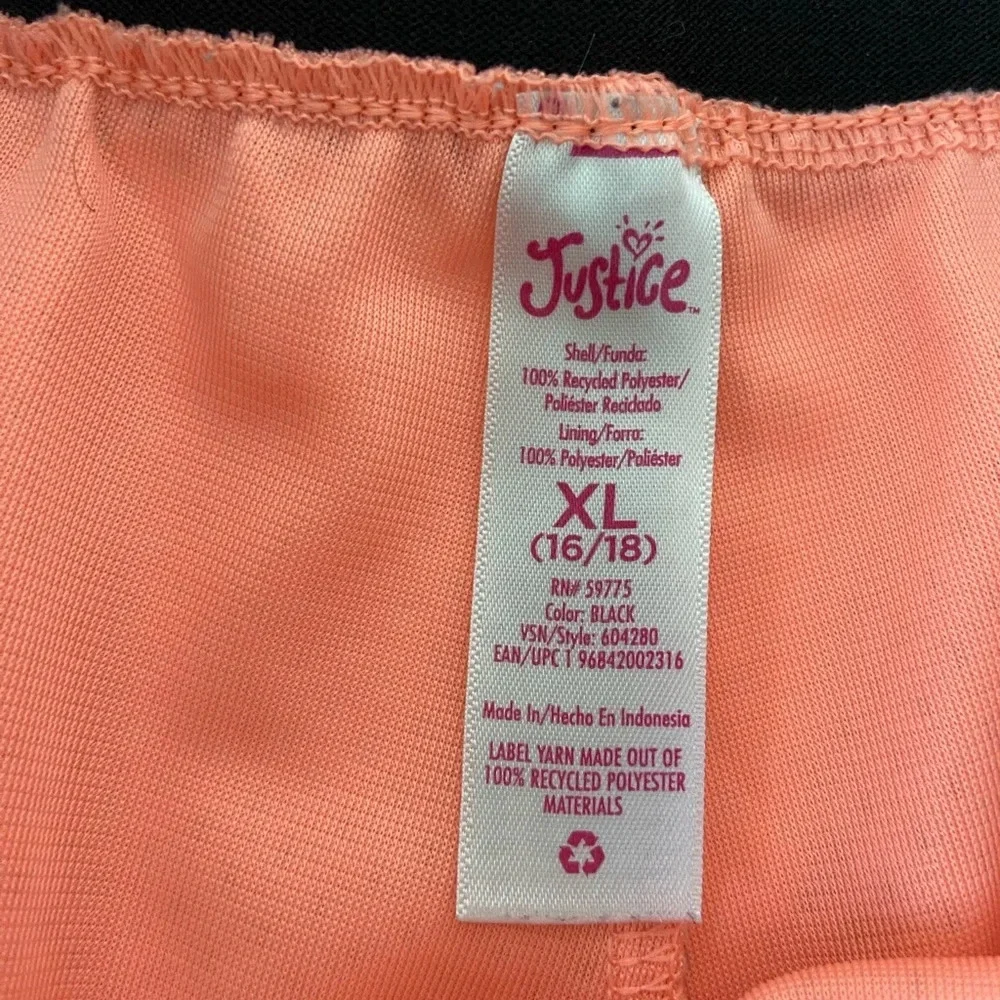 Justice‎ girl’s peach athletic shorts — XL